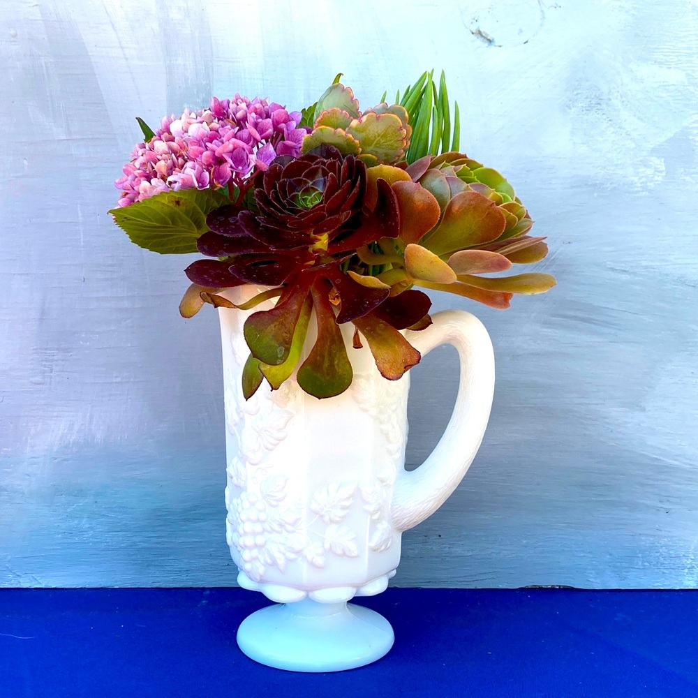 Vintage Milk Glass Pitcher
